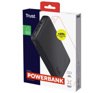 Trust Primo Powerbank - 15.000 mAh - Zwart